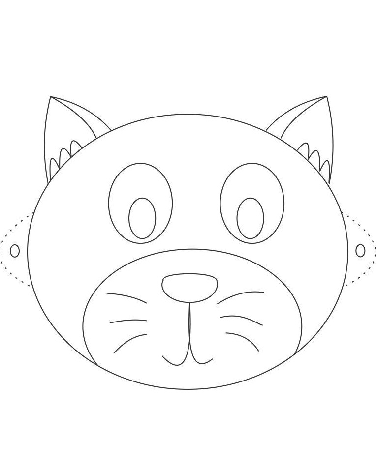 Çocuklar İçin  Kedi Hazır Maske Şablonları 